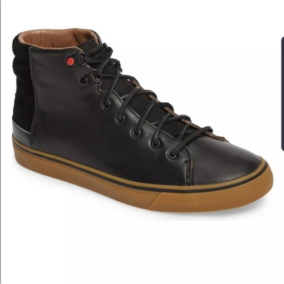 UGG For Men black leather hi top. Size 8